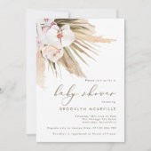 Boho Waterverf Pampas Grass Baby shower Kaart (Voorkant)