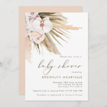 Boho Waterverf Pampas Grass Baby shower