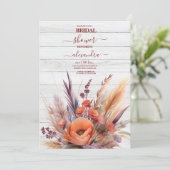 Boho Waterverf Pampas Grass Bridal Kaart (Staand voorkant)