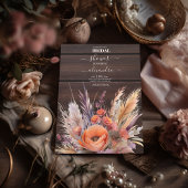 Boho Waterverf Pampas Grass Bridal Kaart