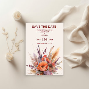 Boho Waterverf Pampas Grass Bruiloft Save The Date
