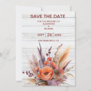 Boho Waterverf Pampas Grass Bruiloft Save The Date