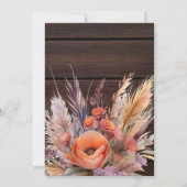 Boho Waterverf Pampas Grass Bruiloft Save The Date (Achterkant)