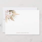 Boho Waterverf Pampas Grass Gepersonaliseerd Notitiekaartje (Voorkant)