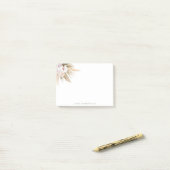 Boho Waterverf Pampas Grass Name Post-it® Notes (Op bureau)