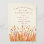 Boho Waterverf Pampas Grass & Rustieke Thanksgivin Kaart (Voorkant / Achterkant)