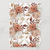 Boho Waterverf Pampas Wedding Menu Kaart (Achterkant)