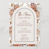 Boho Waterverf Pampas Wedding Menu Kaart (Voorkant)