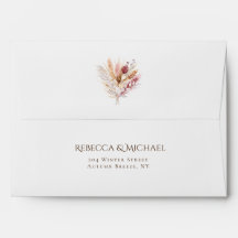 Boho Waterverf Pampasgras Wilde Bloemen Bruiloft
