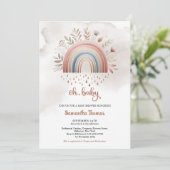 Boho waterverf pastelkleuren regenboog bloemenmeis kaart (Staand voorkant)