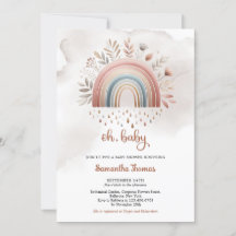 Boho waterverf pastelkleuren regenboog bloemenmeis