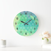 Boho Waterverf pijlt Geometrisch Patroon Grote Klok (Huis)