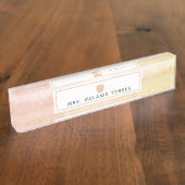 Boho Waterverf Pink Apple-leraar Naambordje (Zijkant)