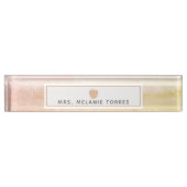 Boho Waterverf Pink Apple-leraar Naambordje (Voorkant)