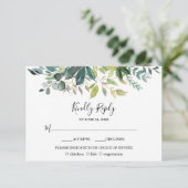 Boho Waterverf Pink Blush Flowers Weddenschap RSVP Kaartje (Staand voorkant)