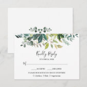 Boho Waterverf Pink Blush Flowers Weddenschap RSVP Kaartje (Voorkant / Achterkant)