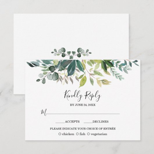 Boho Waterverf Pink Blush Flowers Weddenschap RSVP Kaartje (Voorkant / Achterkant)