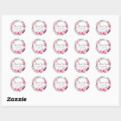 Boho Waterverf Pink Peonies Hartelijk dank Ronde Sticker (Vel)