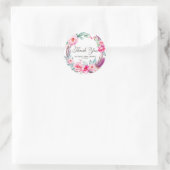 Boho Waterverf Pink Peonies Hartelijk dank Ronde Sticker (Tas)