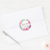 Boho Waterverf Pink Peonies Hartelijk dank Ronde Sticker (Envelop)