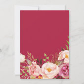 Boho Waterverf Pink Peony Floral Rustic Wedding Kaart (Achterkant)