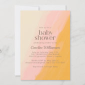 Boho Waterverf Pink Yellow Cute Baby shower Kaart (Voorkant)