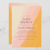 Boho Waterverf Pink Yellow Cute Baby shower Kaart (Voorkant / Achterkant)