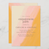 Boho Waterverf Pink Yellow Engagement Party Kaart (Voorkant / Achterkant)