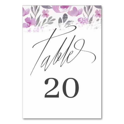 Boho Waterverf Pioen Roze Tafelnummer (Achterkant)