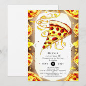 Boho Waterverf Pizza Verjaardag Kaart (Voorkant / Achterkant)