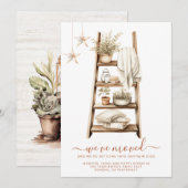 Boho Waterverf Plant Plank Verhuizen Aankondiging (Voorkant / Achterkant)