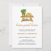 Boho Waterverf Planten Cat Housewarming Uitnodigin Kaart (Voorkant)