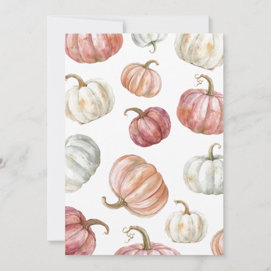 Boho Waterverf pompoen Baby shower Kaart (Achterkant)