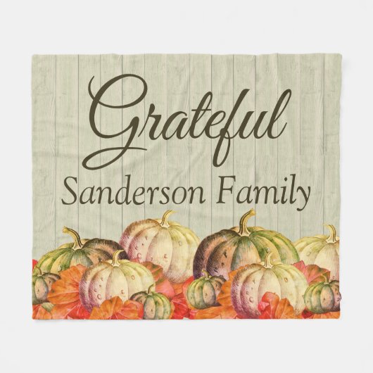 BOHO Waterverf Pompoen Herfst Thanksgiving Party Fleece Deken (Voorkant (Horizontaal))