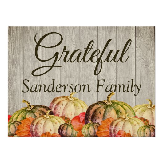 BOHO Waterverf Pompoen Herfst Thanksgiving Party Perfect Poster (Voorkant)