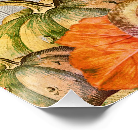 BOHO Waterverf Pompoen Herfst Thanksgiving Party Perfect Poster (Hoek)