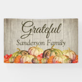 BOHO Waterverf Pompoen Herfst Thanksgiving Party Spandoek (Horizontaal)