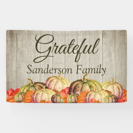 BOHO Waterverf Pompoen Herfst Thanksgiving Party Spandoek (Horizontaal)