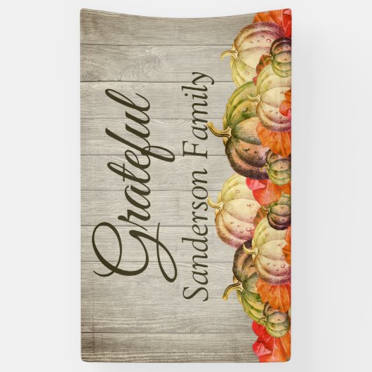 BOHO Waterverf Pompoen Herfst Thanksgiving Party Spandoek (Verticaal)