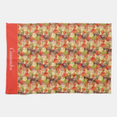 BOHO Waterverf Pompoen Herfst Thanksgiving Theedoek (Horizontaal)