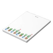 Boho Waterverf potcactus & vetplanten op maat Notitieblok (Linkerzijde)