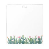 Boho Waterverf potcactus & vetplanten op maat Notitieblok (Voorkant)