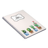 Boho Waterverf potcactus & vetplanten op maat Notitieboek (Rechterzijde)