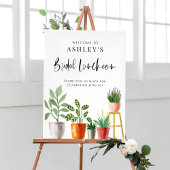 Boho-waterverf potplanten bruidslunch poster