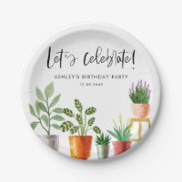 Boho Waterverf potplanten verjaardag