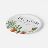 Boho Waterverf potplanten verjaardag Papieren Bordje (Gekanteld)