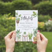 Boho Waterverf Potplanten Verjaardagsfeestje Kaart