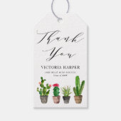 Boho Waterverf Potted Cactus Afstuderen Dank u Cadeaulabel (Voorkant)