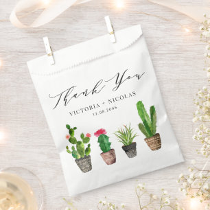 Boho Waterverf Potted Cactus Bruiloft Dank u Bedankzakje