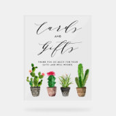 Boho Waterverf Potted Cactus Kaarten en geschenken Acryl Bord (Voorkant)